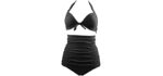 Cocoship Women's Solid Vintage - Bathing Suit for Large Breasts