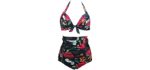 Cocoship Women's Retro 50’s - High Waisted Bikini