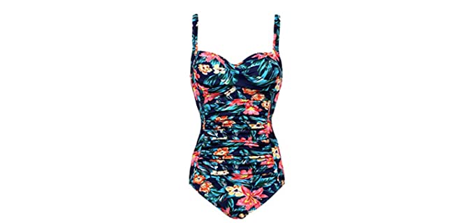 Ekouaer Women's One Peice - Curvy Women Swimsuit