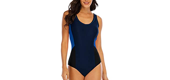 Halcurt Women's Block - Plus Sized Chlorine Resistant Swimwear