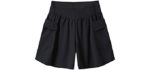 Cromoncent Women's Elastic - High Waist Shorts for a Flat Bum