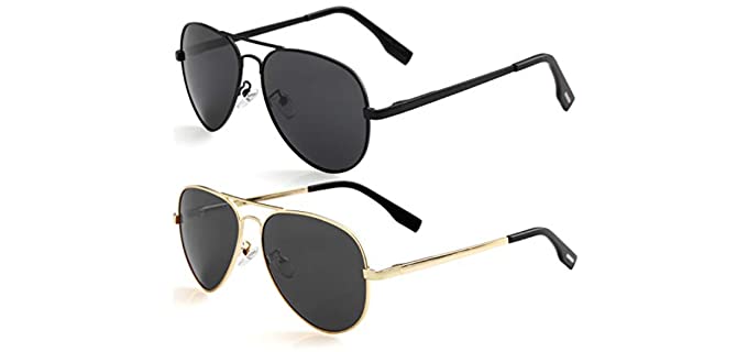 Kursan Men's Polarized - Small Aviator Sunglasses