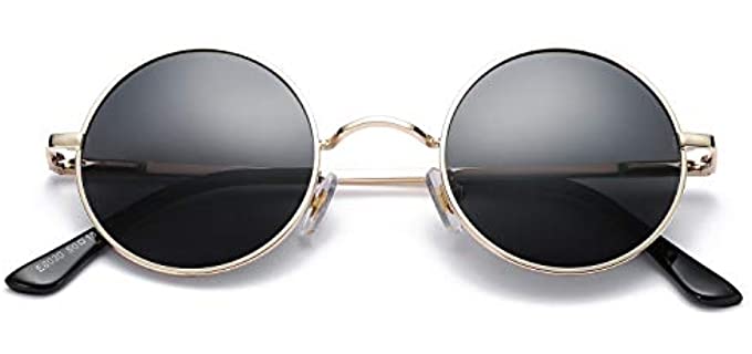 Pro Acme Men's Retro - Small Round Metal Sunglasses