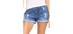 Luvamia Women's Ripped - Jeans Shorts that make Bum Look Bigger