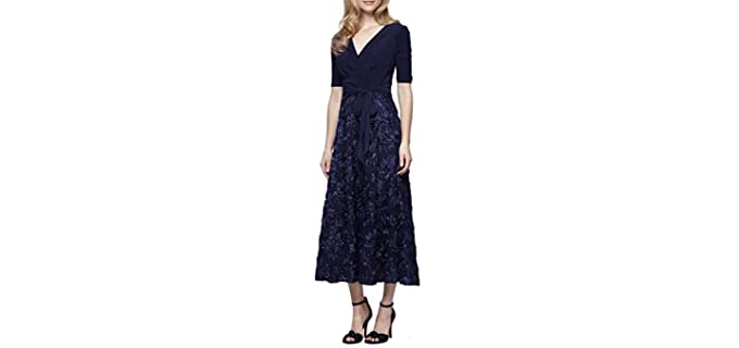 Alex Evenings Women's Tea Dress - Honeymoon Evening Dress