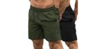 Coofandy Men's Two Pack - Gym Shorts for Long Legs