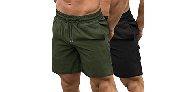 Coofandy Men's Two Pack - Gym Shorts for Long Legs