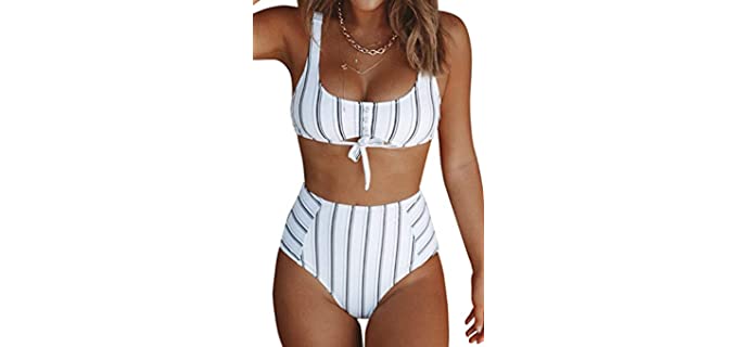 Cupshe Men's White - Tummy Hiding Swimsuit