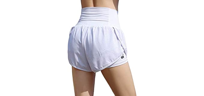 Edencomers Women's Workout - Shorts with Built In Underwear