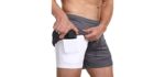 Everworth Men's Two In One - Built in Underwear Shorts