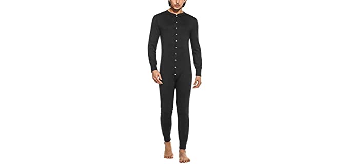 Hotouch Men's Button Down - Onesie Pyjamas