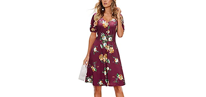 Laishen Women's V-neck - Dress for Church