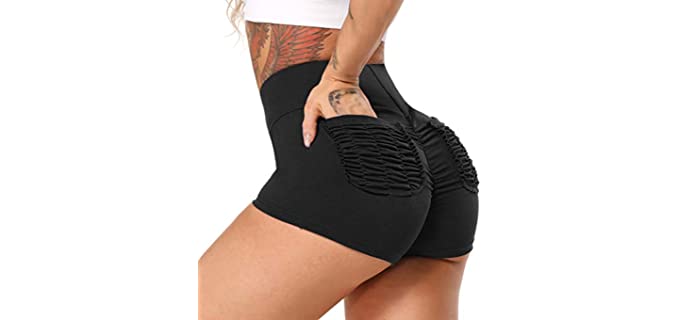 Starbild Women's High Waist - Shorts for a Flat Bum