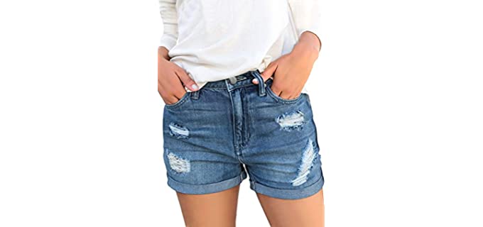 Luvamia Women's Ripped - Shorts for Long Legs