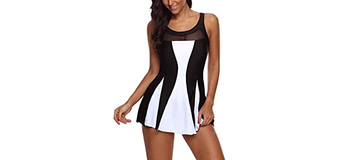 Zando Women's swim dress - Bathing Suit for Apple Shape