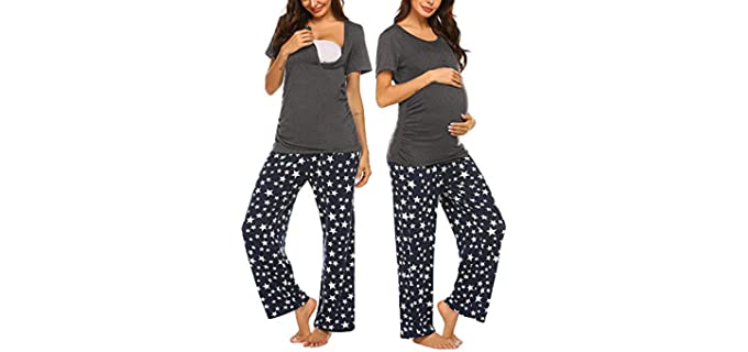 Ekouaer Women's Maternity - Post Partum Pajamas