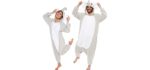Silver Lily Unisex Elephant - Onesie Pajamas for Couples Party