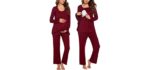 Ekouaer Women's Double Layer - Winter Nursing Pajamas