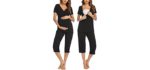 Ekouaer Women's Double Layers - Neutral Postpartum Pajamas