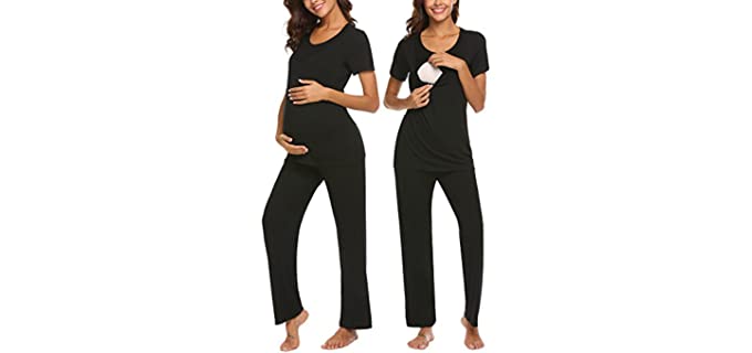 Maxmoda Women's Thermal - Winter Postpartum Pajamas