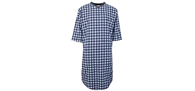 Silvert’s Men's Adaptive - Flannel Nightgown for the Elderly