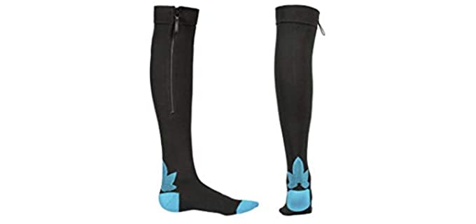 Craib Unisex Closed Toe - Zipper Compression Socks for Seniors