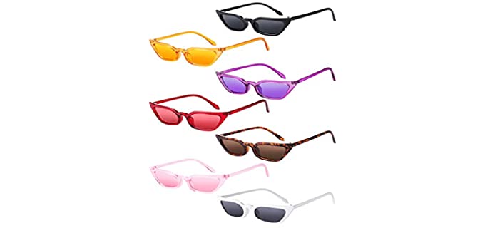 Zhanmai Unisex Vintage - Small Retro Sunglasses