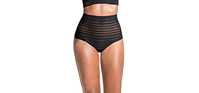 Leonisa Women's Lace - Stripe Underwear for an Apple Shaped Figure