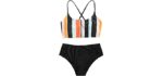 SweatyRocks Women's Striped - Teenager Bikini Set