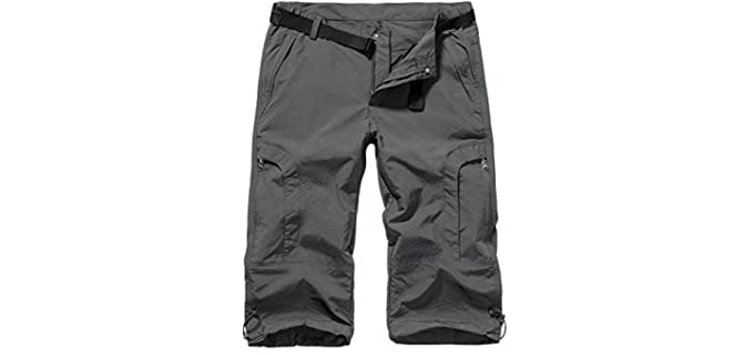 Linlon Women's Quick Dry - Cargo Shorts for Fat Knees