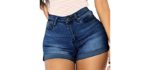 Vanberfia Women's Stretchy - Curvy Women's Shorts