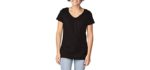 hanes Women's Shirred - Shirt for and Apple Shape Figure