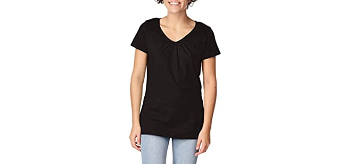 hanes Women's Shirred - Shirt for and Apple Shape Figure