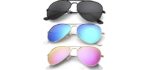 Kaliyadi Unisex Classic - Small Mirrored Aviator Sunglasses