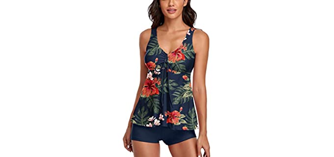 Modest Women's Tankini - Bathing Suit for Apple Shape