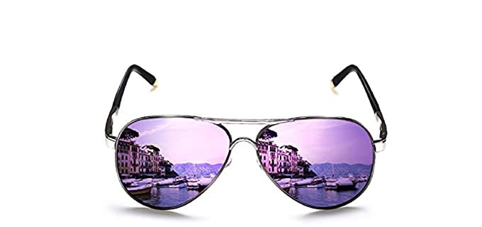 Rocknight Unisex Polarized - Small Mirrored Aviator Sunglasses