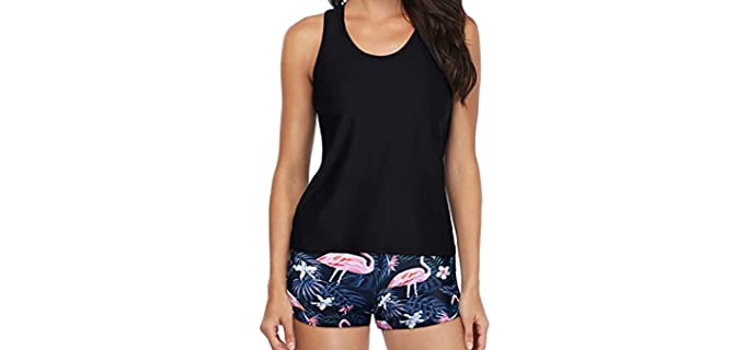 Yonique Women's 3 Piece - Bathing Suit for Big Thighs