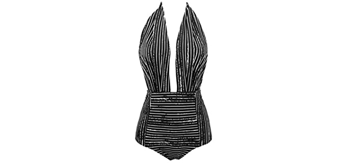 Cocoship Women's Retro - Pear Shaped Figure Swimsuit