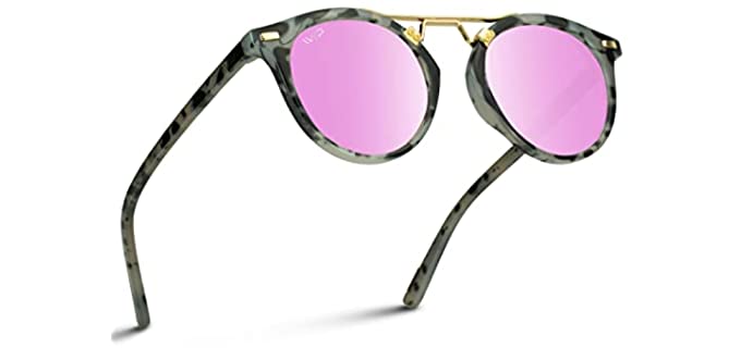 WearMe Unisex Vintage - Small Round Metal Sunglasses