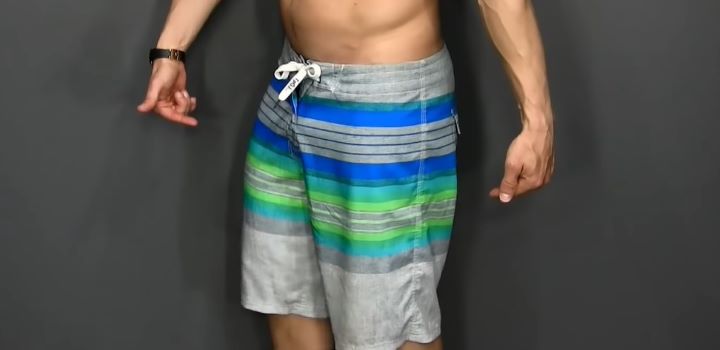 Reviewing swim trunks style for love handles