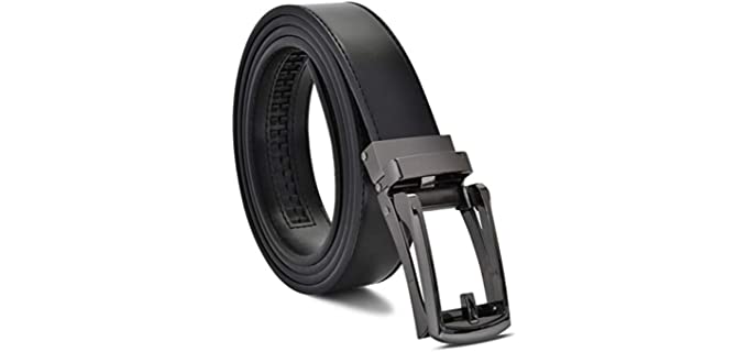 Carlo Fellini Men's Leather - Ratchet Belt