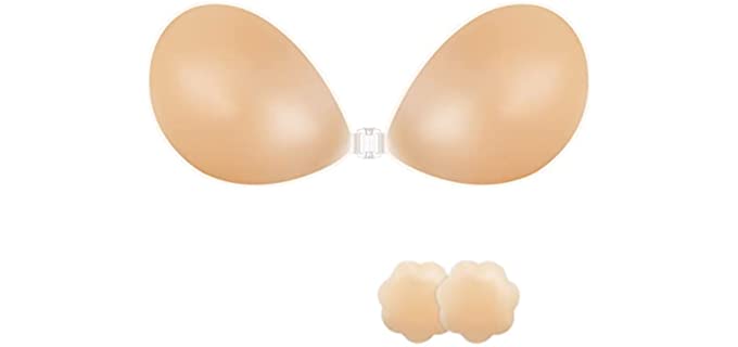 Vicetoo Women's Invisible - Sticky Push Up Bra
