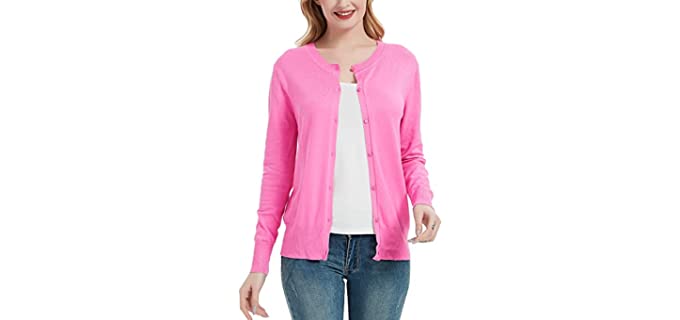 Huulo Women's Crew Neck - Cardigan Sweater