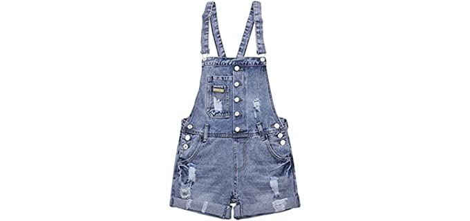 AvaCostume Women's Wash - Short Overalls