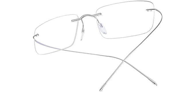 Fonex Unisex Titanium - Rimless Eyeglasses