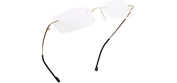 LifeArt Unisex Golden - Rimless Eyeglasses