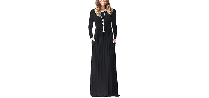 Auselily Loose - Maxi Dress with Pockets & Flowy Fit