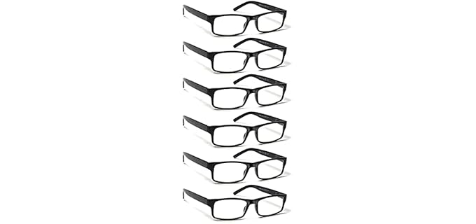 Biencool Unisex Traditional - Classic Reading Glasses Set with Blue Light Protection