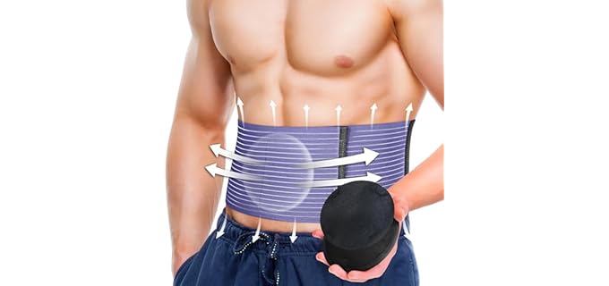 Blitzu Unisex Umbilical - Adjustable Umbilical Hernia Belt with Dual Pads