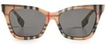 Burberry Women's Elsa - Designer Square Sunglasses with Vintage Check Frame